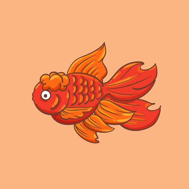 Dibujado a mano dibujos animados estilo chino auspicioso ilustración de peces de colores