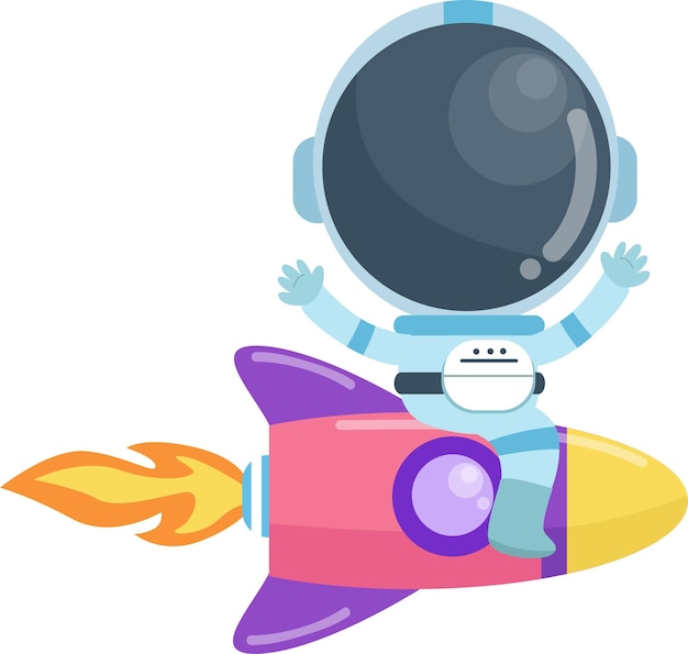 Dibujado a mano dibujos animados lindo astronauta premium vector fondo favorito de niños y bebés