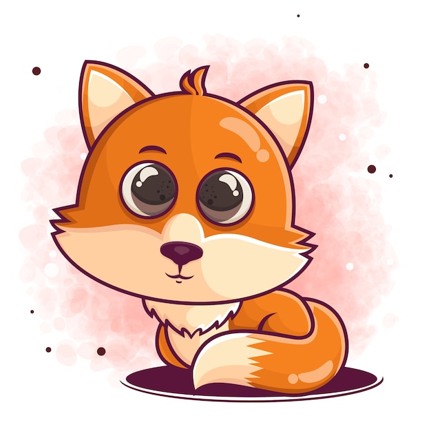 Dibujado a mano dibujos animados lindo zorro