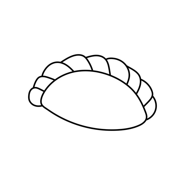 Vector dibujado a mano dibujos para niños dibujos animados ilustración vectorial icono de empanada de tarta frita aislado