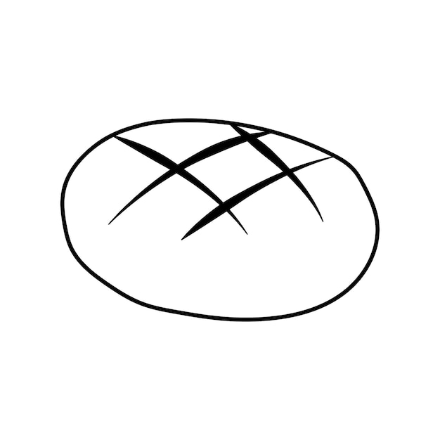Dibujado a mano Dibujos para niños Dibujos animados Ilustración vectorial Icono de pan de campo francés Aislado
