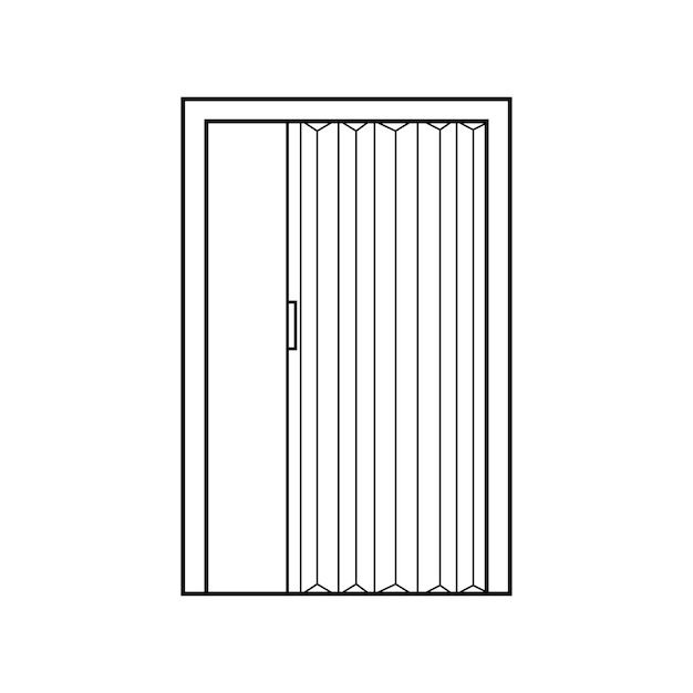 Dibujado a mano Dibujos para niños Ilustración vectorial Acordeón puerta plegable Aislado en fondo blanco