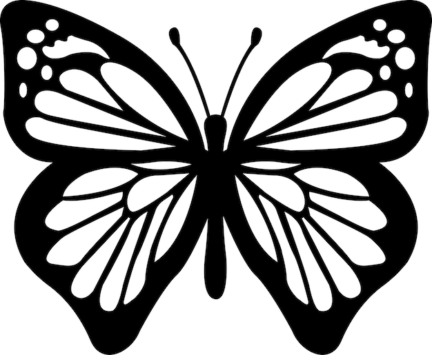 Vector dibujado a mano diseño de mariposa negra