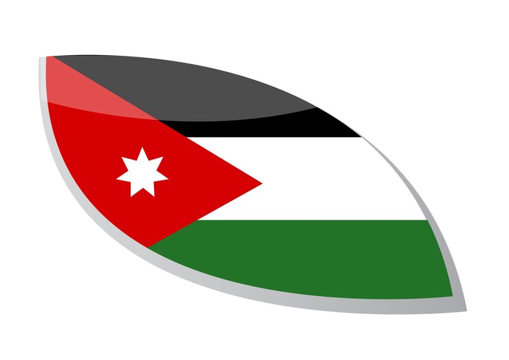 Dibujado a mano diseño plano jordan emblemas nacionales 10