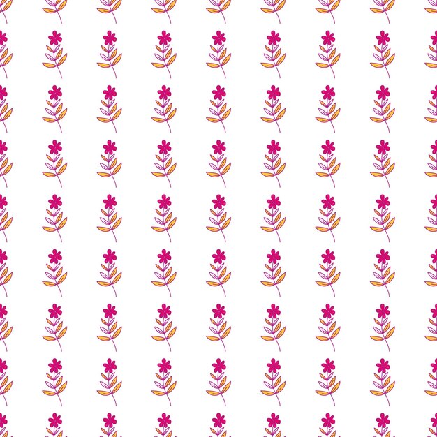 Dibujado a mano ditsy flor de patrones sin fisuras Fondo de pantalla sin fin de campo floral simple