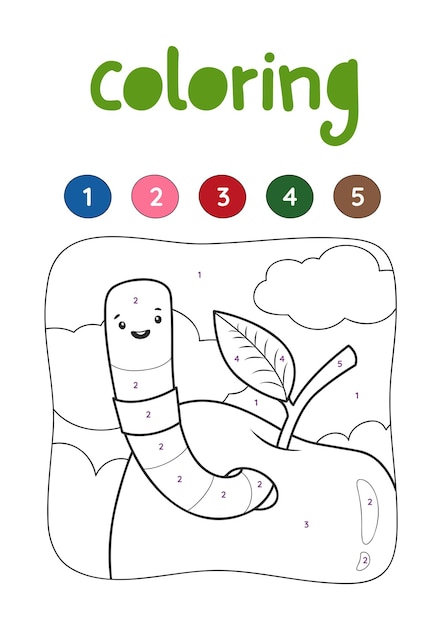 Dibujado a mano Doodle animal awaii libro para colorear ilustración para niños