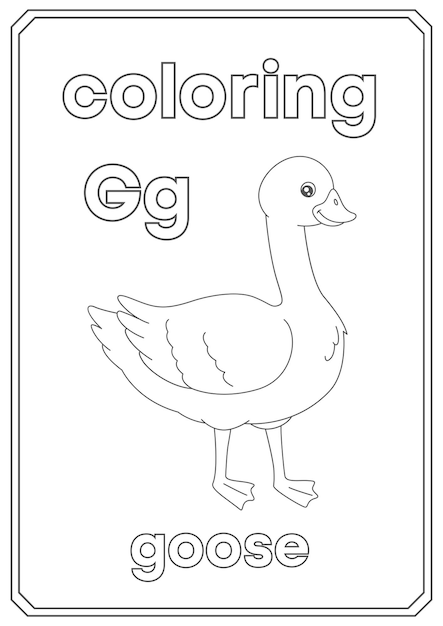 Dibujado a mano Doodle animal awaii libro para colorear ilustración para niños