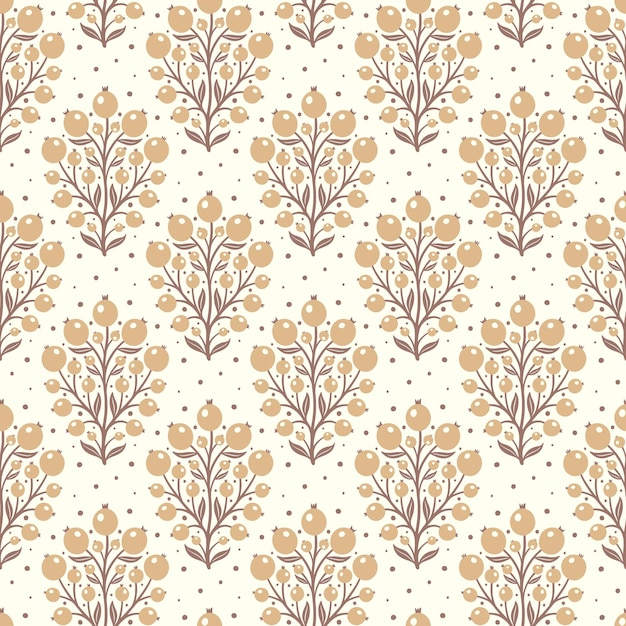 Dibujado a mano doodle decorativo bayas silueta de patrones sin fisuras textura de flor simple escandinava