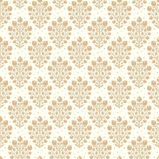 Dibujado a mano doodle decorativo bayas silueta de patrones sin fisuras textura de flor simple escandinava