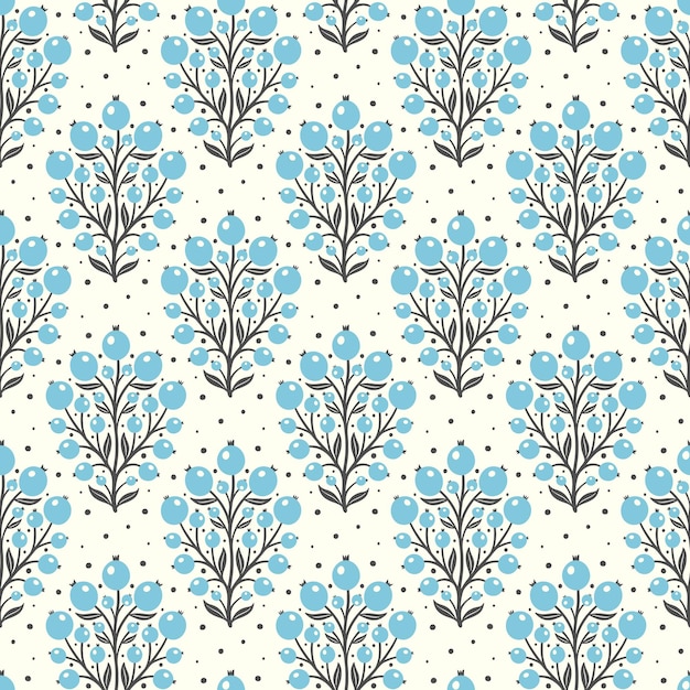 Dibujado a mano doodle decorativo bayas silueta de patrones sin fisuras textura de flor simple escandinava