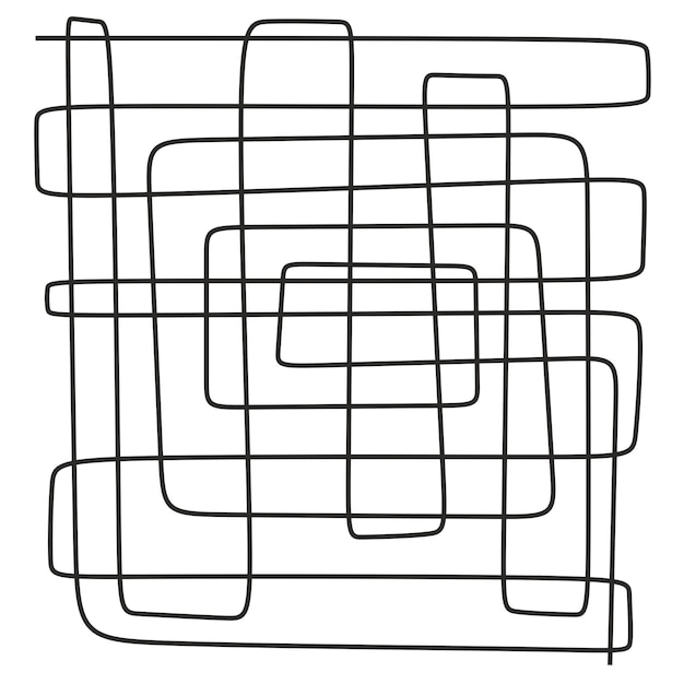 Dibujado a mano doodle garabato caos camino líneas desordenadas