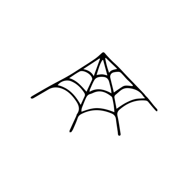 Dibujado a mano doodle spiderweb clipart Vector telaraña en blanco y negro para el esquema de Halloween