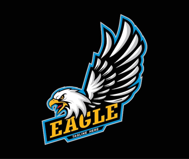 Dibujado a mano de Eagle head Eagle mascota para camiseta Sport wear logo emblema gráfico aplicación atlética