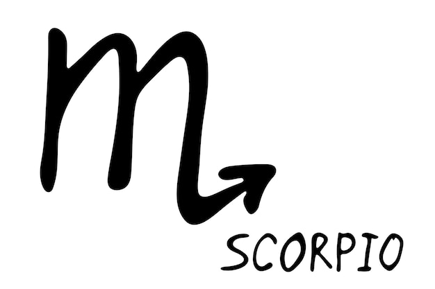 Dibujado a mano escorpio signo del zodiaco Símbolo esotérico garabato Astrología clipart Elemento para el diseño