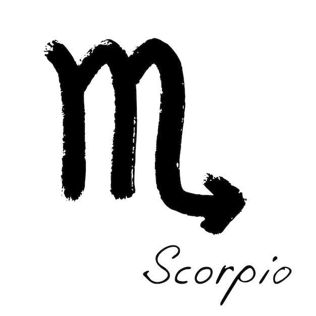 Dibujado a mano escorpio signo del zodiaco Símbolo esotérico garabato Astrología clipart Elemento para el diseño