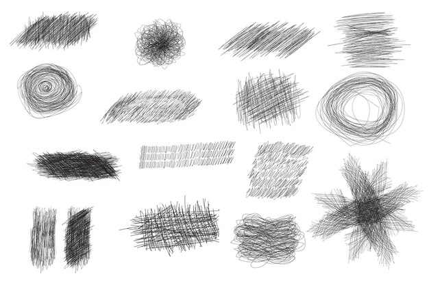 dibujado a mano escribidos conjunto de ilustración vectorial