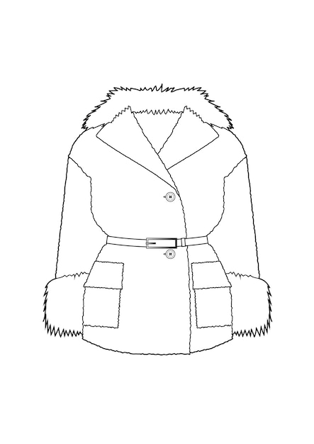 dibujado a mano estilo de moda boceto tela abajo chaquetas contorno ilustración