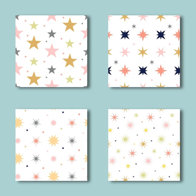 Dibujado a mano estrella de patrones sin fisuras estilo colorido