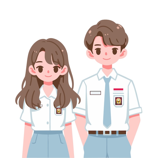 Dibujado a mano estudiantes de escuela ilustración del día nacional de la educación de indonesia