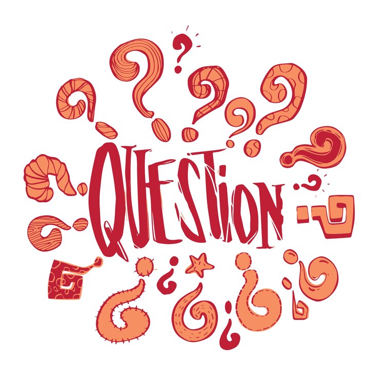 Vector dibujado a mano las fases de la pregunta y conjunto de recogida de puntos de interrogación, los problemas de negocio y el concepto de solución, ilustración vectorial de diseño.