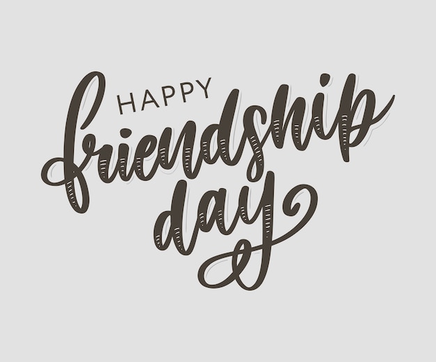 dibujado a mano feliz día de la amistad letras