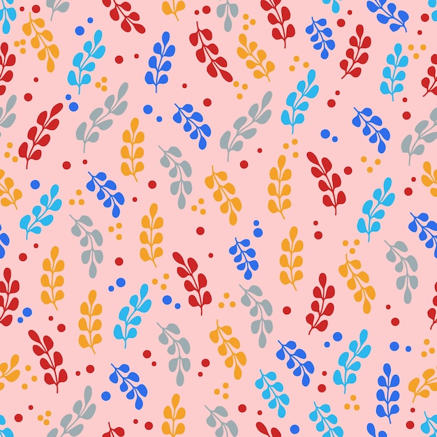Dibujado a mano sin fisuras ornamentales coloridas flores patrón floral fondo diseño ilustración plana
