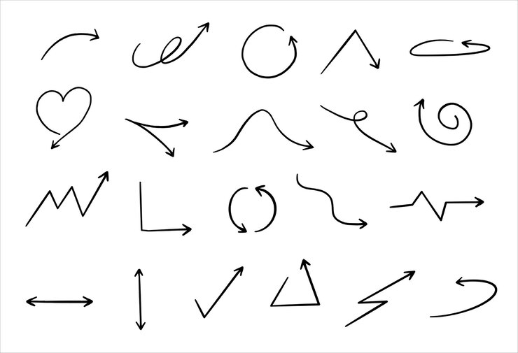 Dibujado a mano flechas