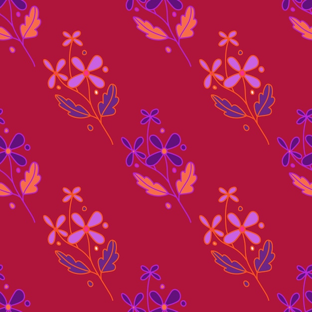 Dibujado a mano flor vintage de patrones sin fisuras Fondo de pantalla botánico elegante dibujado a mano