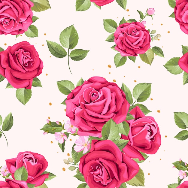 dibujado a mano floral y hojas de patrones sin fisuras