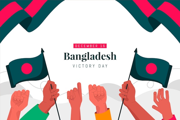 Vector dibujado a mano fondo plano del día de la victoria de bangladesh