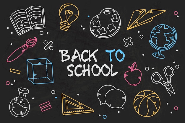 Dibujado a mano fondo de regreso a la escuela