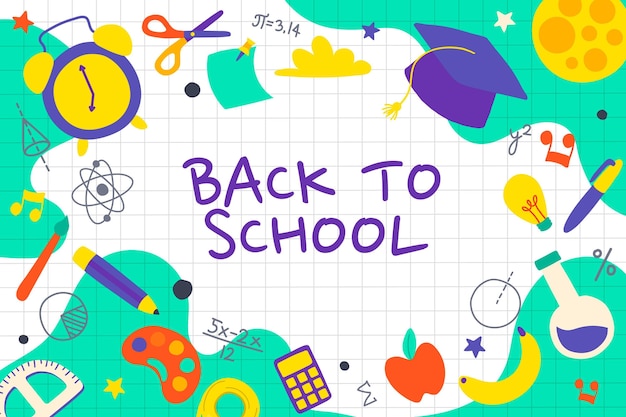 Dibujado a mano fondo de regreso a la escuela