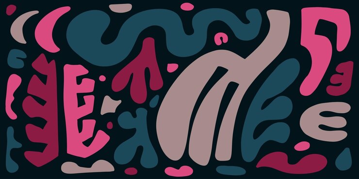 Dibujado a mano formas abstractas contemporáneas círculos óvalos Diseño de estilo abstracto para tela textil