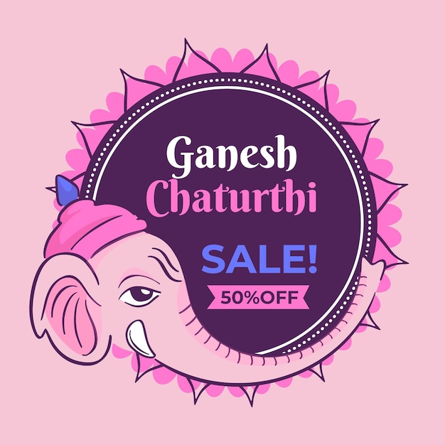 Dibujado a mano ganesh chaturthi ventas