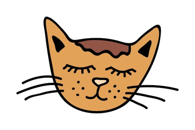 Dibujado a mano gato bozal clipart Cute pet face doodle