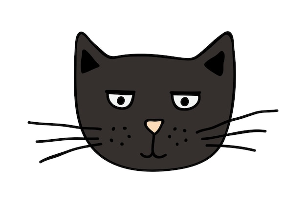 Dibujado a mano gato bozal clipart cute pet face doodle