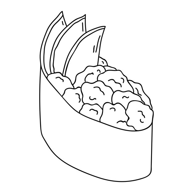 Dibujado a mano gunkan maki sushi clipart Cocina tradicional japonesa platos Comida asiática
