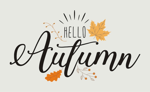 Dibujado a mano de Hello Autumn