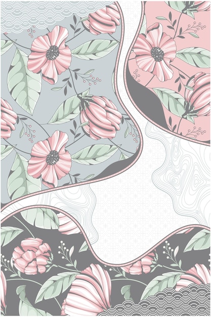 dibujado a mano hermoso fondo floral vintage