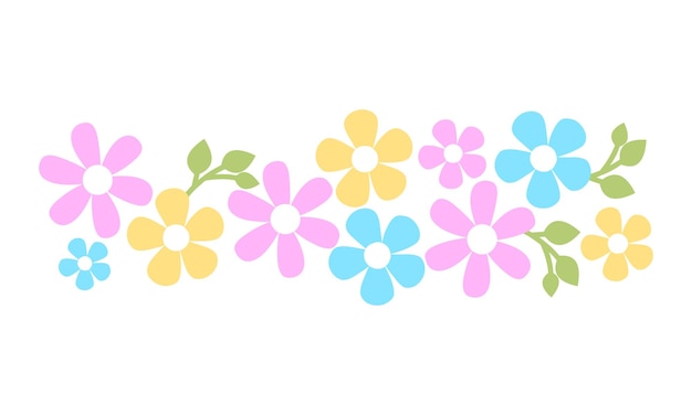 Dibujado a mano hermoso paquete de flores de primavera