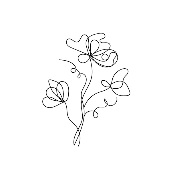 Dibujado a mano ilustración de arte de una línea