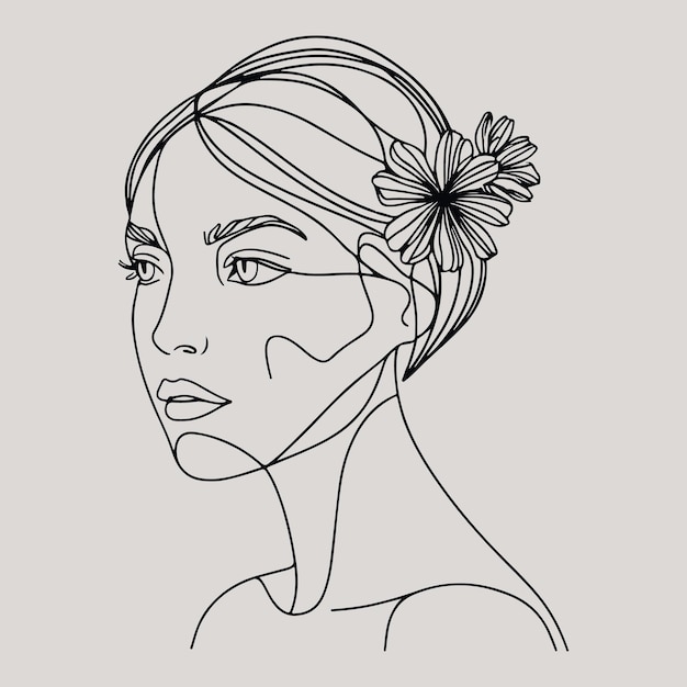 Dibujado a mano ilustración de arte de una línea