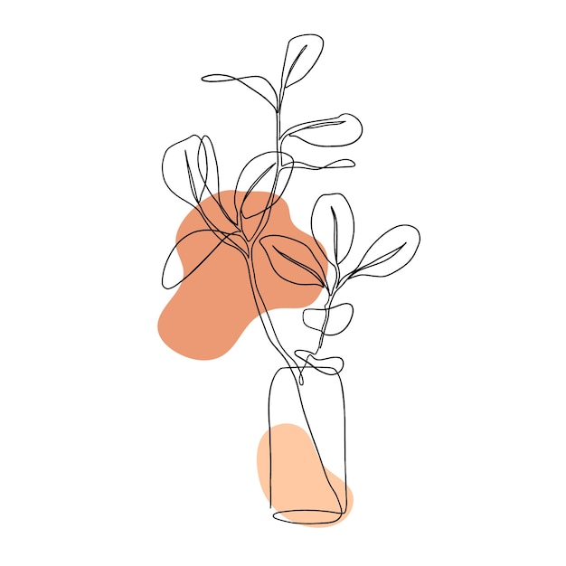 Dibujado a mano ilustración de arte de una línea