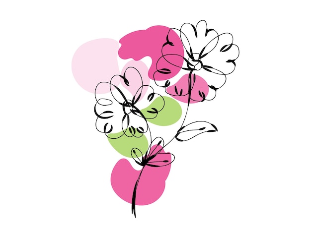 Dibujado a mano ilustración de arte de una línea