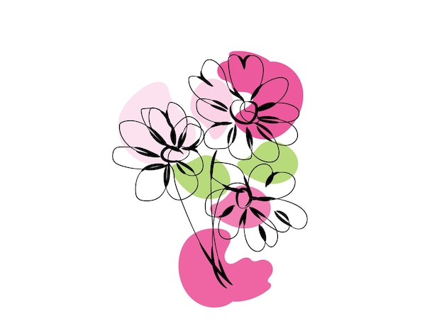 Dibujado a mano ilustración de arte de una línea