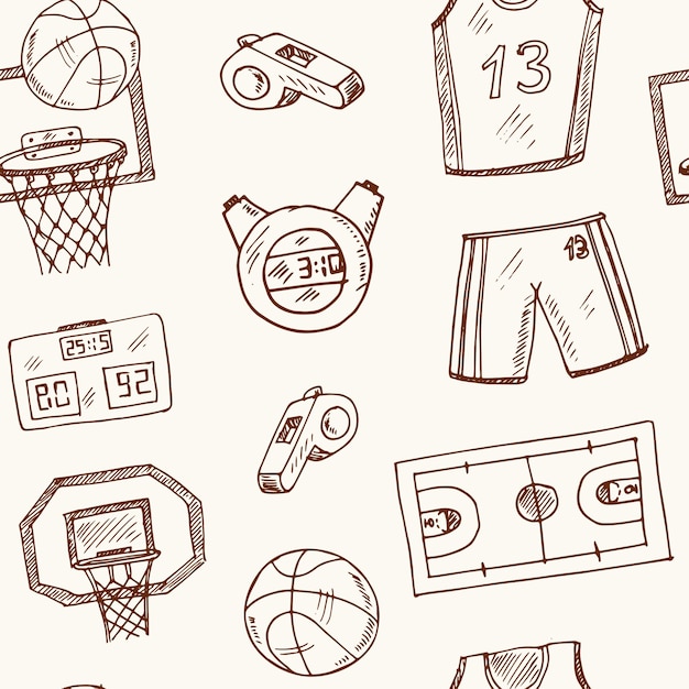 Dibujado a mano ilustración de baloncesto