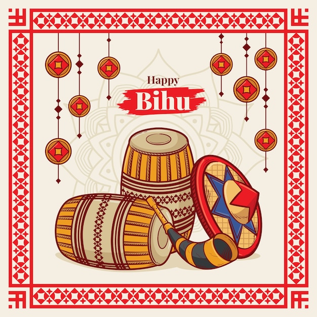 Vector dibujado a mano ilustración bohag bihu