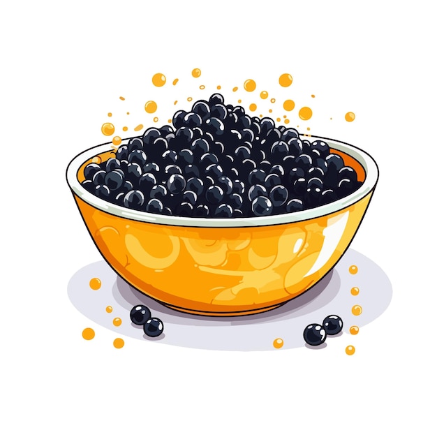 dibujado a mano ilustración de caviar de dibujos animados