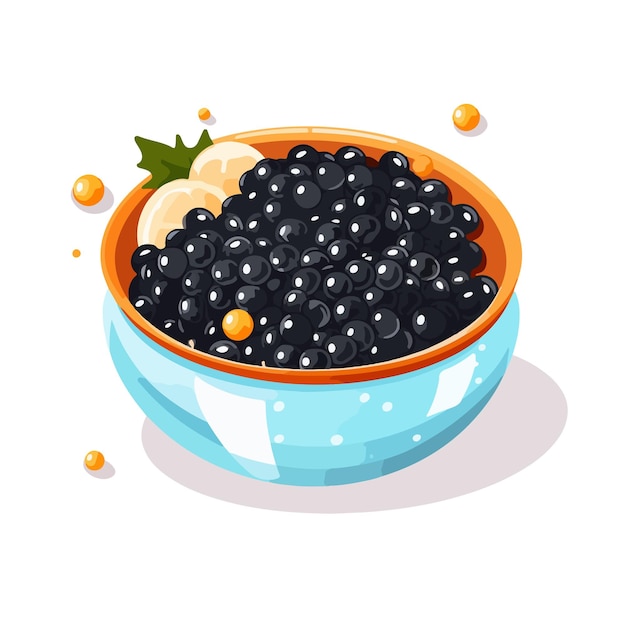 Vector dibujado a mano ilustración de caviar de dibujos animados