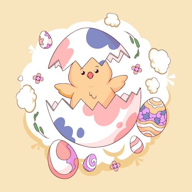 Dibujado a mano ilustración de celebración de pascua